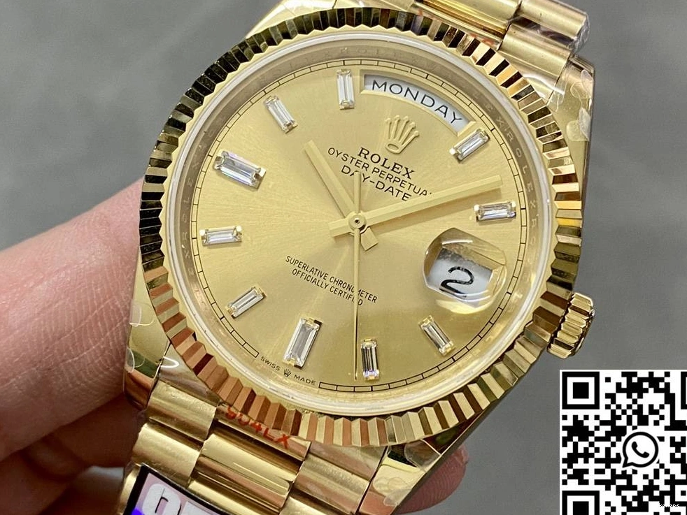 Steel M228238-0005 Date Diamond Factory Rolex Day v5 Dial Tungsten Hourmarker Gold QF 1012